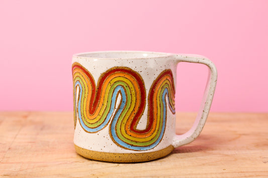 Ribbon Rainbow Mug #47- (12.5 oz.)