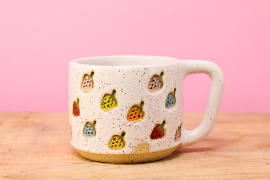 Strawberry Stamped Mug Rainbow #65- (13 oz.)