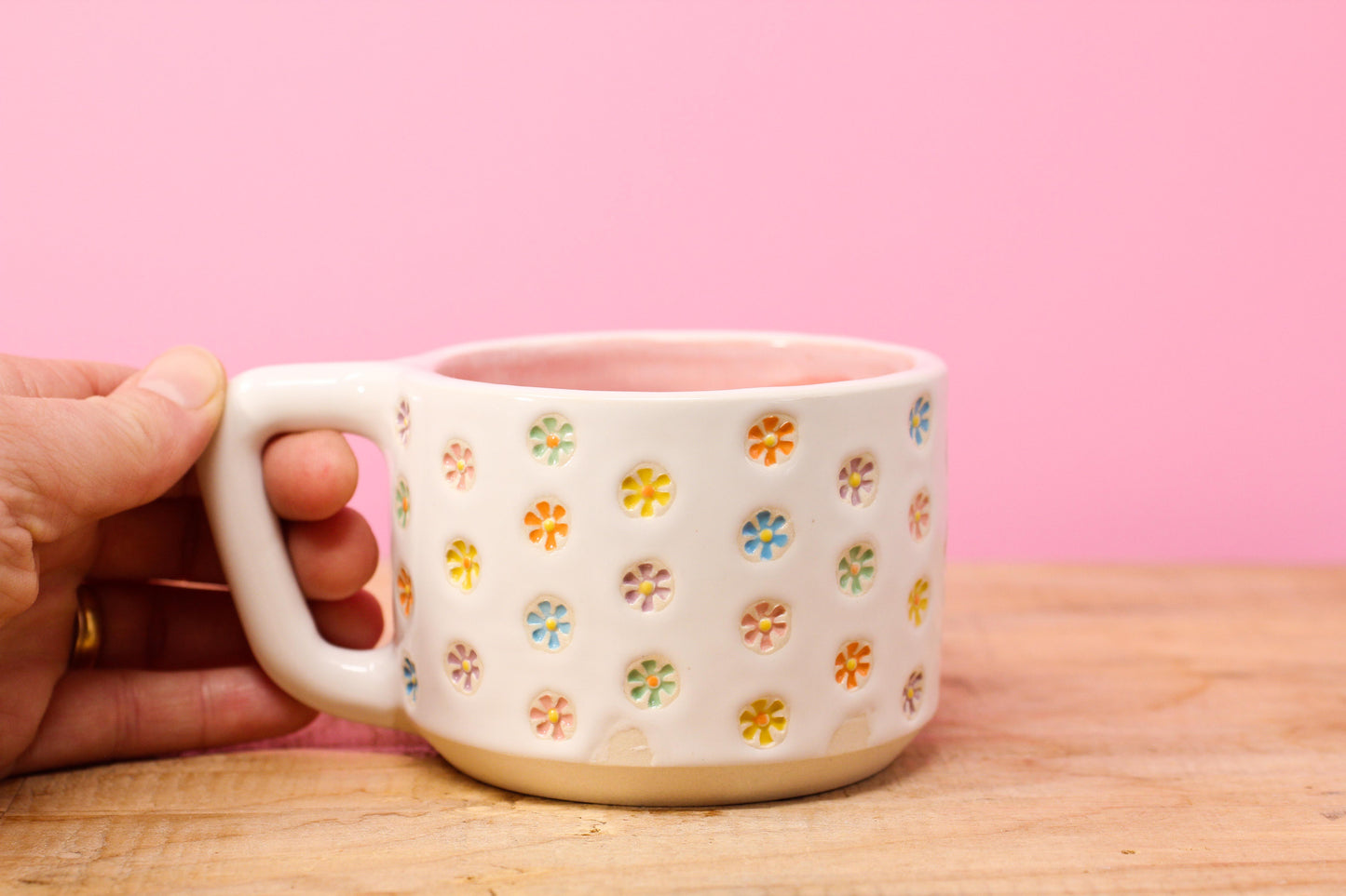 "Tiny Flower" Mug-Pink #70- (10.5 oz.)