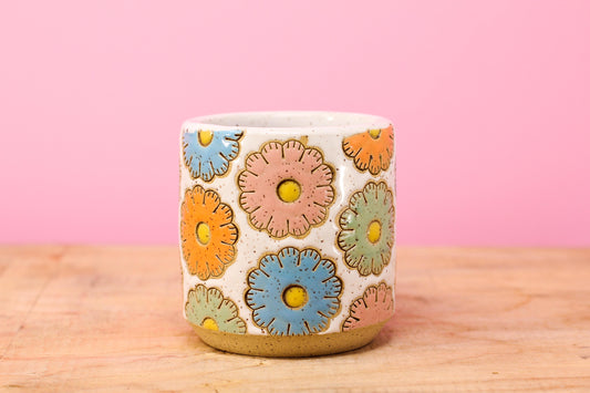 Sugar Cookie Flower Tumbler #86-*SECOND*(9.5 oz.)