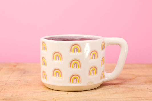 Rainbow Stamped Mug-Purple #93- (13 oz.)