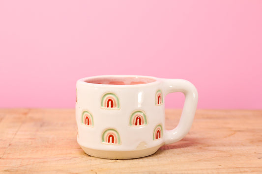 Rainbow Stamped MINI Mug-Pink #97- (5.25 oz.)