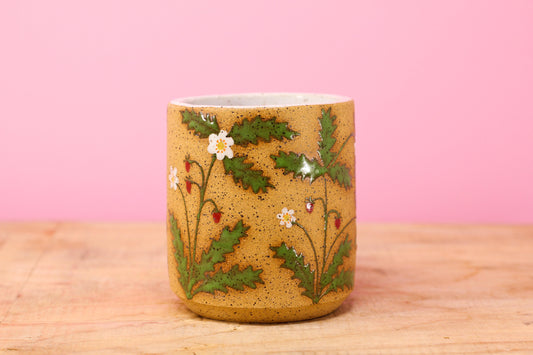 Wildflower Strawberry Tumbler #108- (10 oz.)