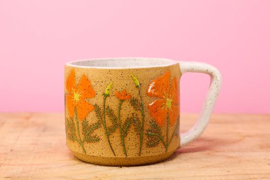 Wildflower California Poppy Mug #115- (13.5 oz.)