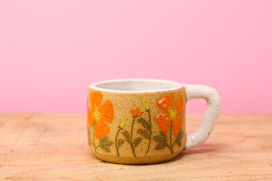 Wildflower California Poppy MINI Mug #117-(6.5 oz.)