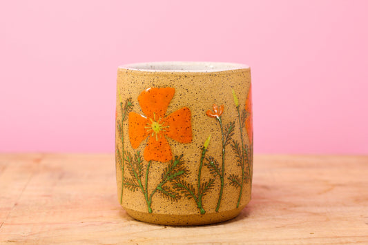 Wildflower California Poppy Tumbler #118- (11 oz.)