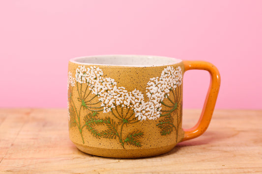 Wildflower Queen Anne's Lace Mug #135- (14 oz.)