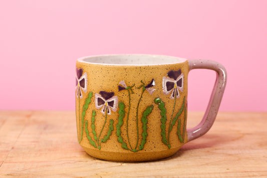 Wildflower Pansy Mug #137- (12.5 oz.)