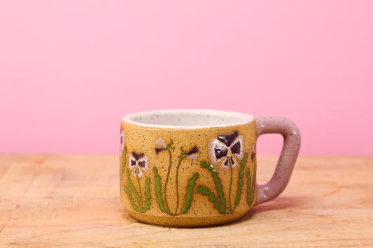 Wildflower Pansy MINI Mug #139- (6.5 oz.)