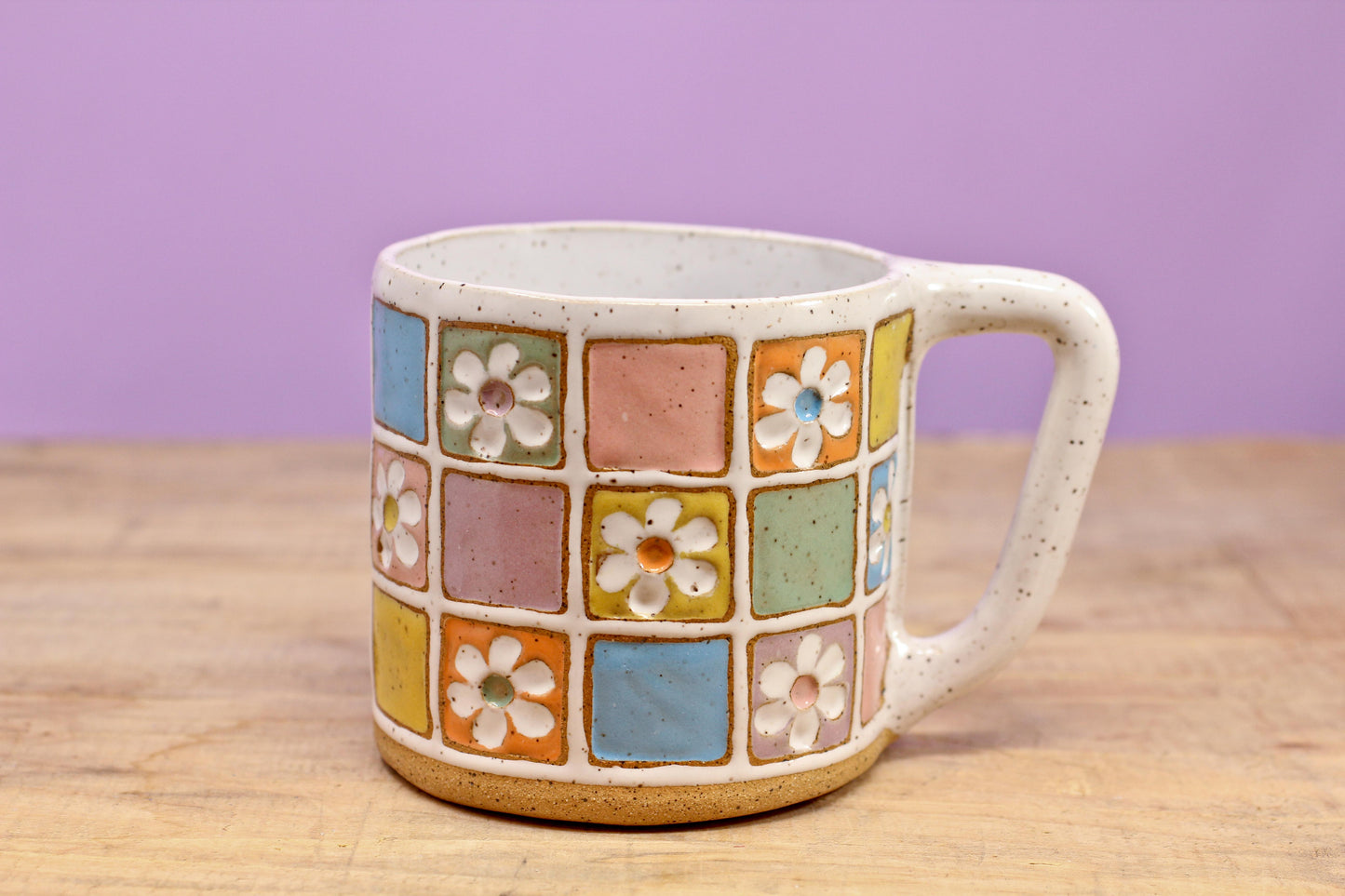 Flower Block Mug #2- (13 oz.)