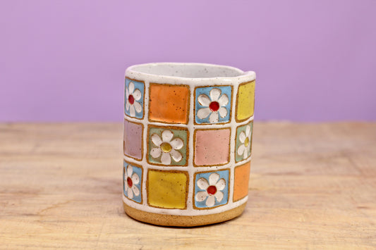 Flower Block Tumbler #13- (8.5 oz.)