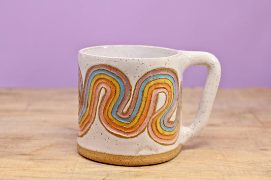 Ribbon Rainbow Mug #18- (12.5 oz.)