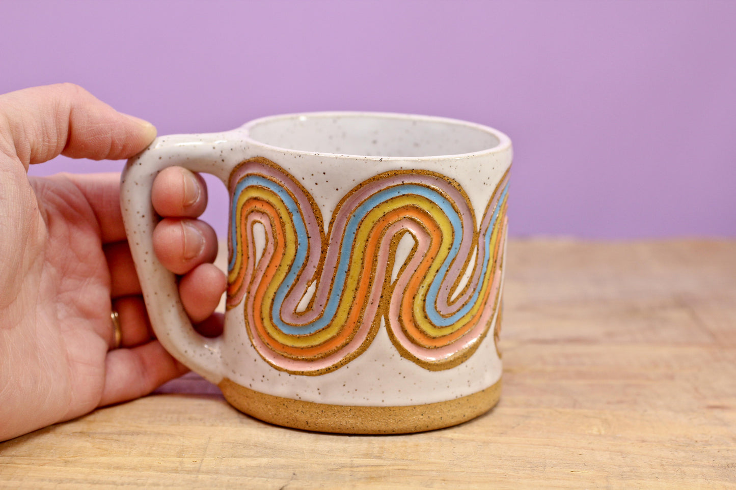 Ribbon Rainbow Mug #18- (12.5 oz.)