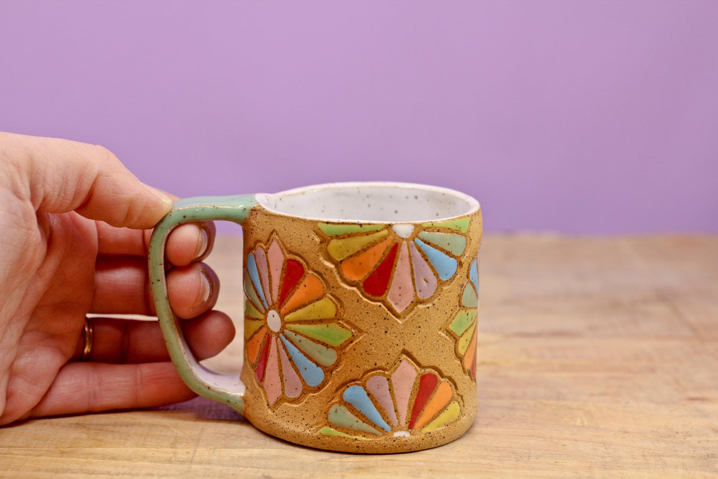 Dresden Quilt MINI Mug-Turquoise #28- (6 oz.)