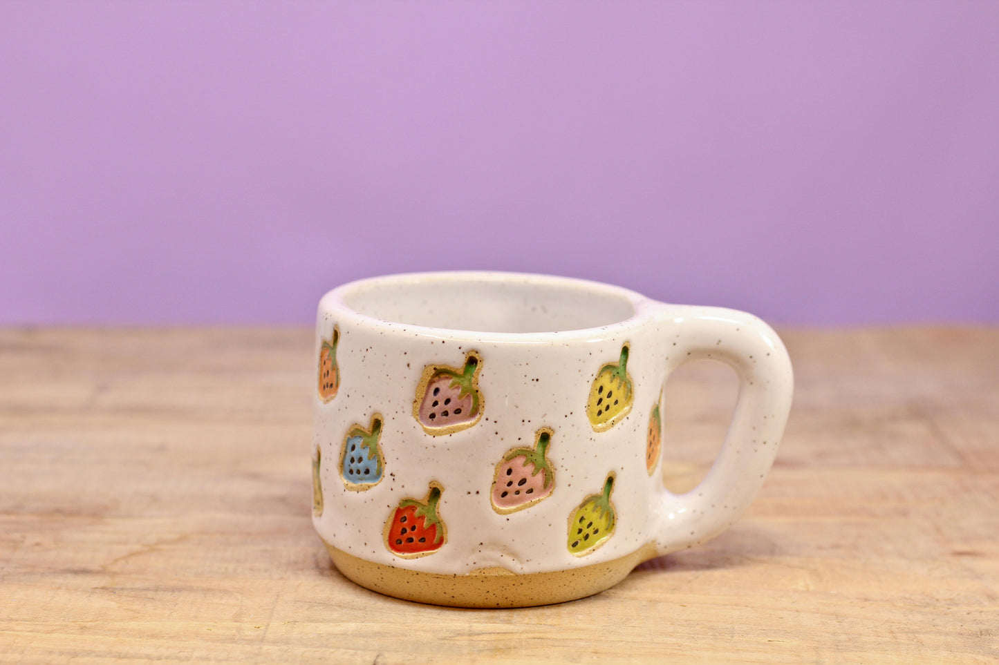 Strawberry Stamped MINI Mug Rainbow #57- (5.5 oz.)