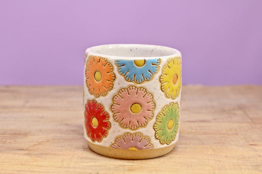 Sugar Cookie Flower Tumbler #85- (10 oz.)