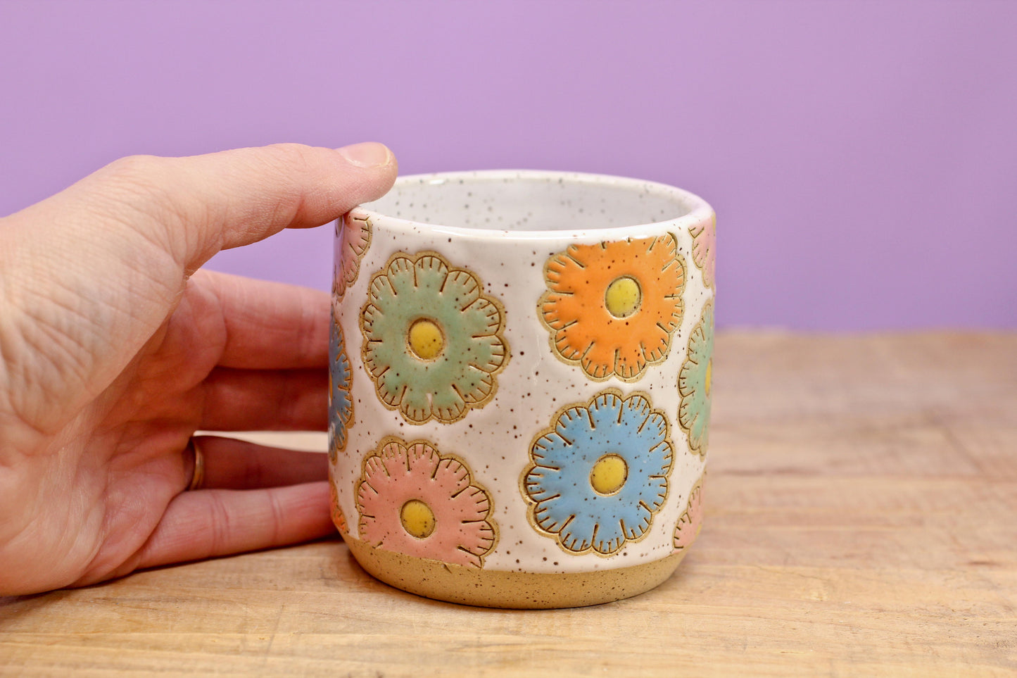 Sugar Cookie Flower Tumbler #86- (10.5 oz.)