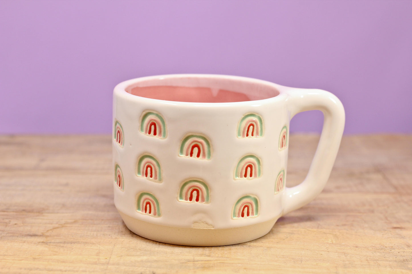 Rainbow Stamped Mug-Pink #89- (13 oz.)