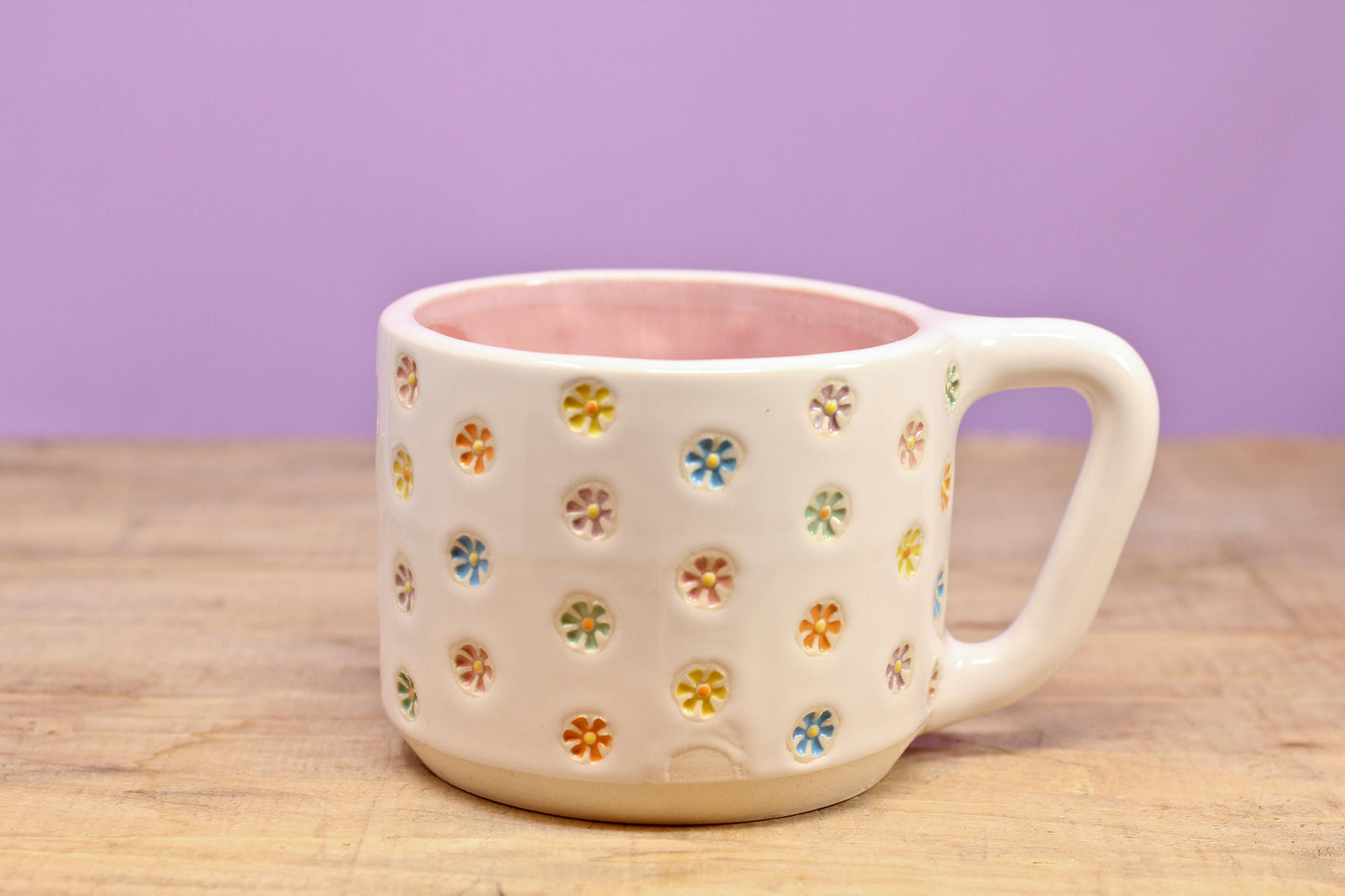 "Tiny Flower" Mug-Pink #96- (11.5 oz.)