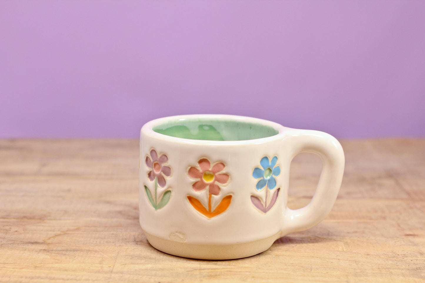 Stemmed Flower MINI Mug-Turqu. #107 (5.5 oz.)