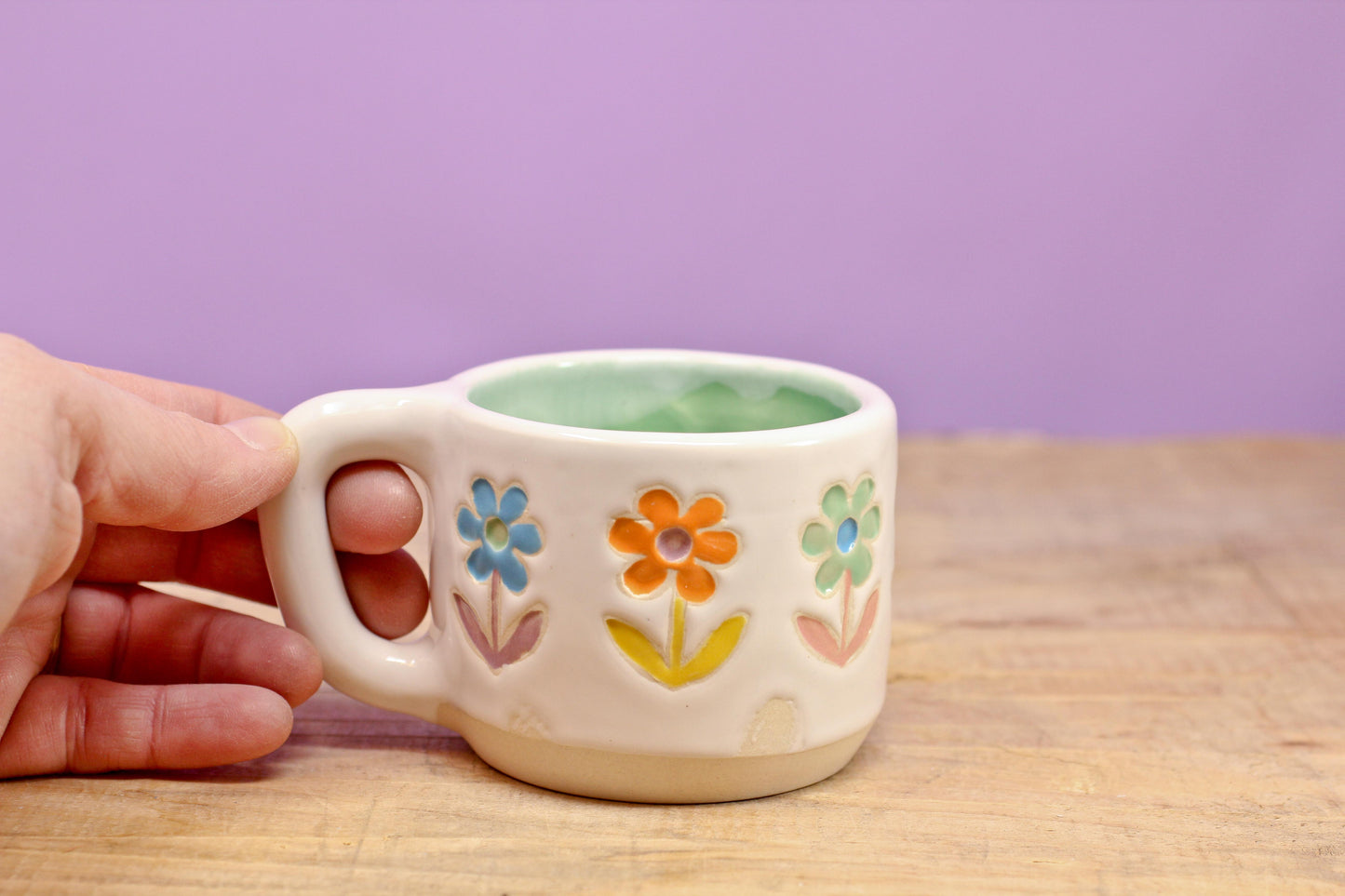 Stemmed Flower MINI Mug-Turqu. #107 (5.5 oz.)