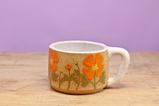 Wildflower California Poppy MINI Mug #128-(7 oz.)