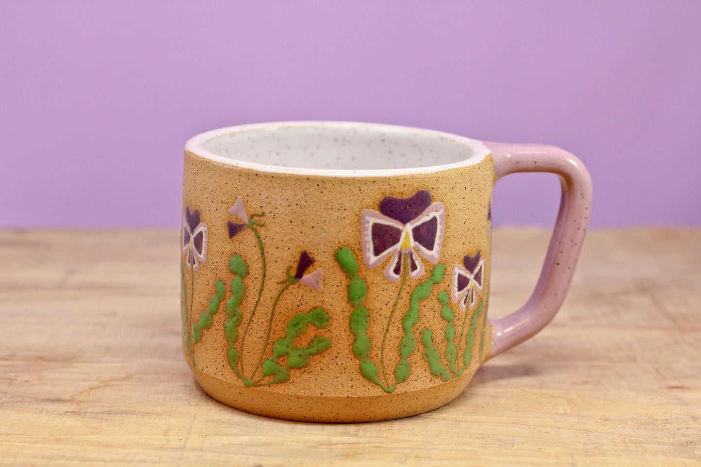 Wildflower Pansy Mug #132- (14 oz.)