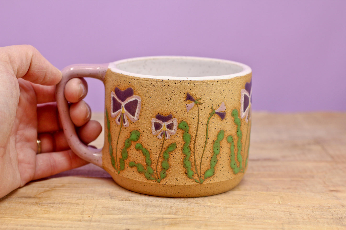 Wildflower Pansy Mug #132- (14 oz.)