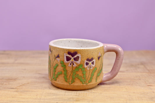 Wildflower Pansy MINI Mug #134- (7 oz.)