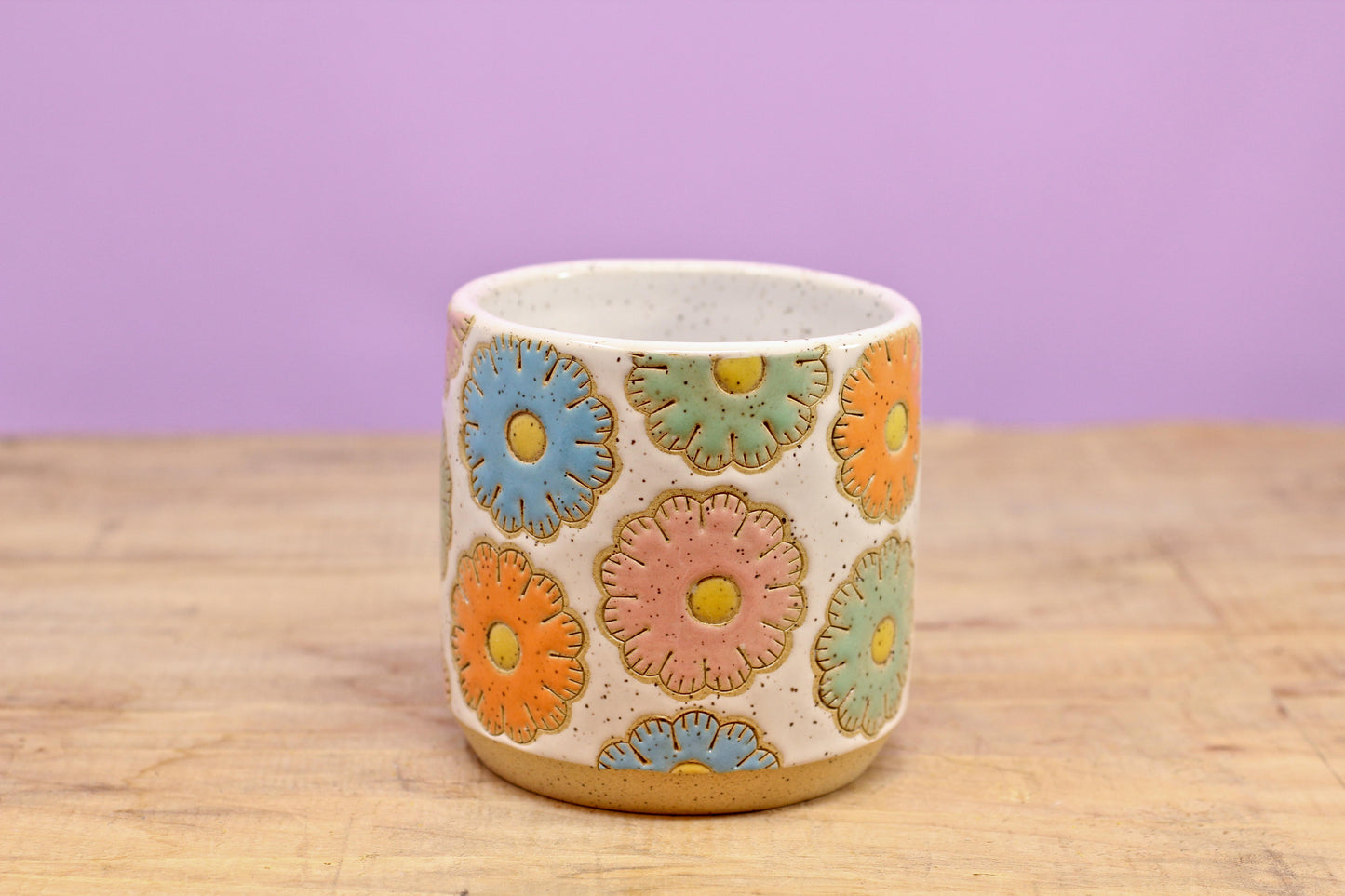 Sugar Cookie Flower Tumbler #86- (10.5 oz.)