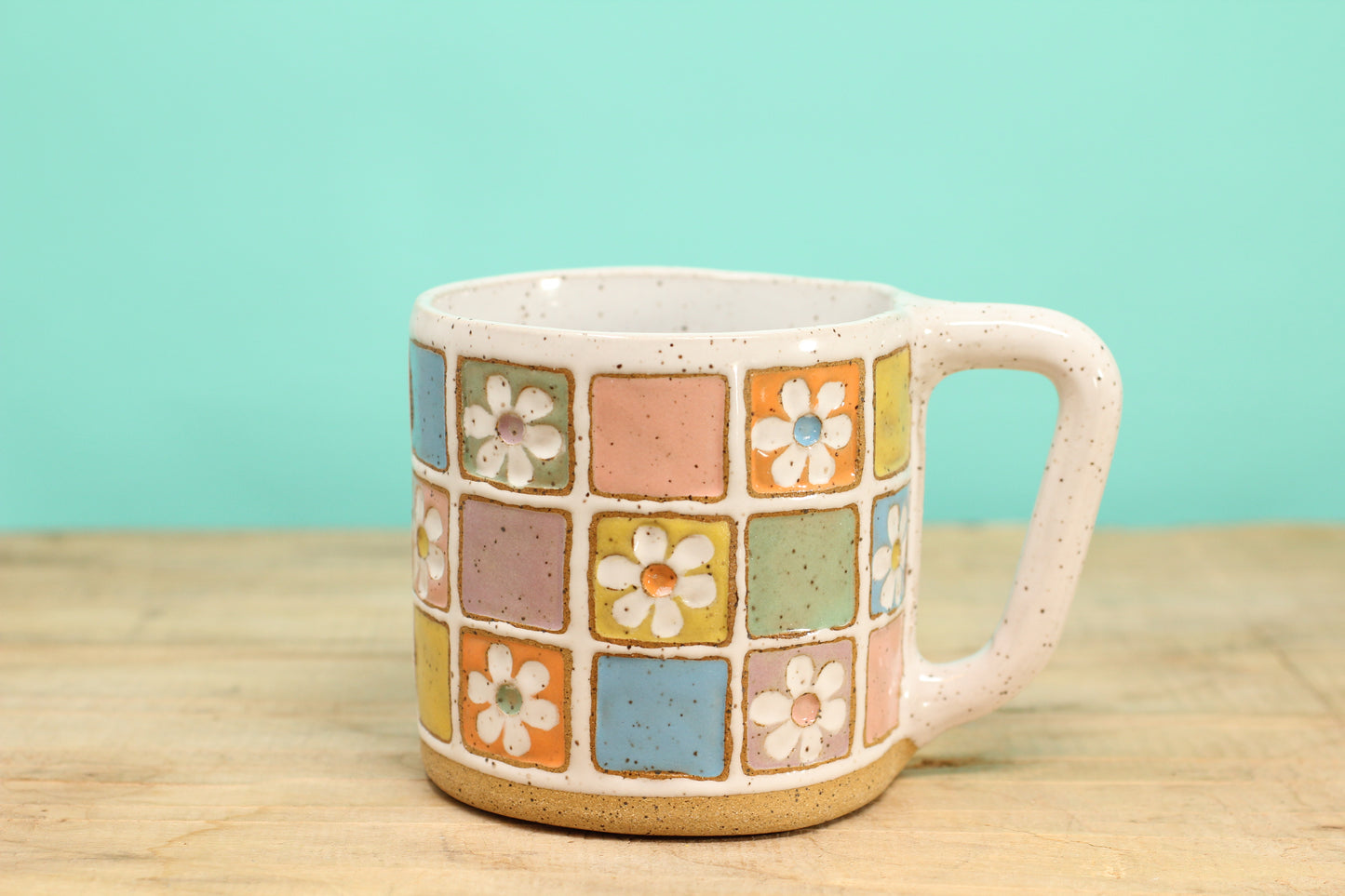 Flower Block Mug #167- (12.5 oz.)