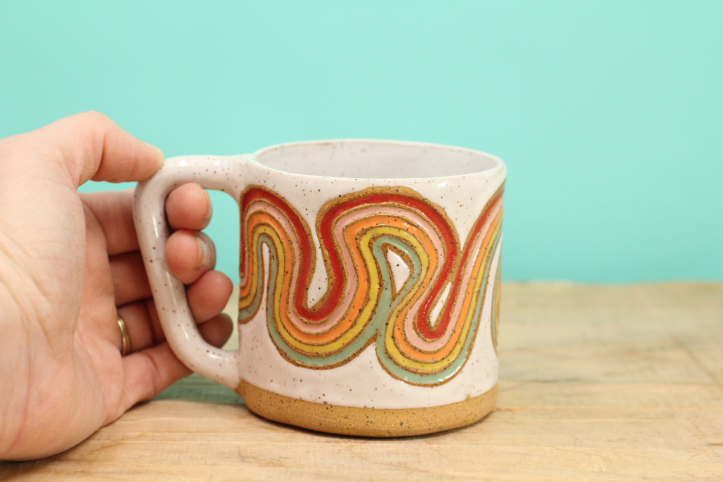 Ribbon Rainbow Mug #171- (12.5 oz.)