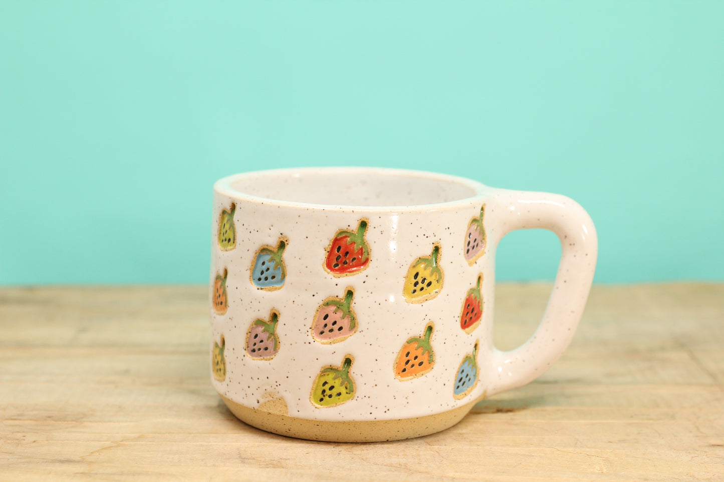 Strawberry Stamped Mug Rainbow #176- (10.5 oz.)