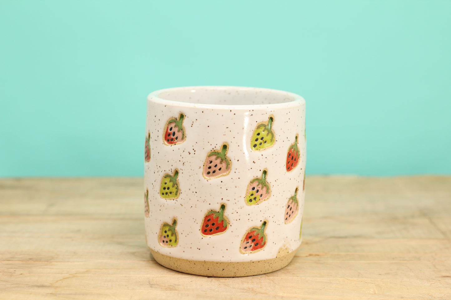 Strawberry Stamped Tumbler #181- (10 oz.)