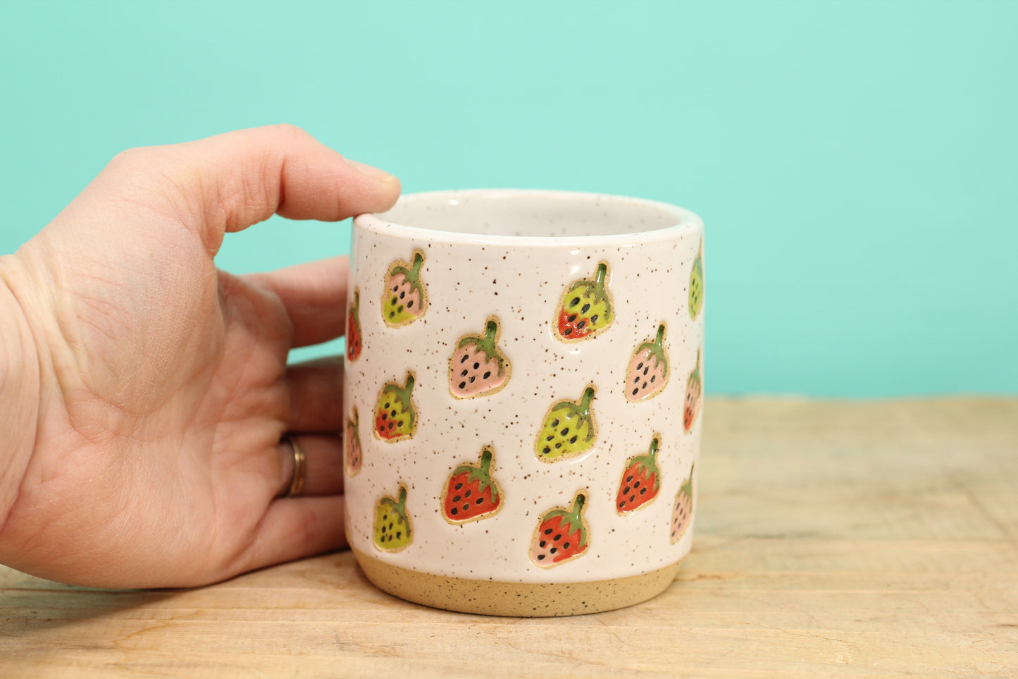 Strawberry Stamped Tumbler #181- (10 oz.)