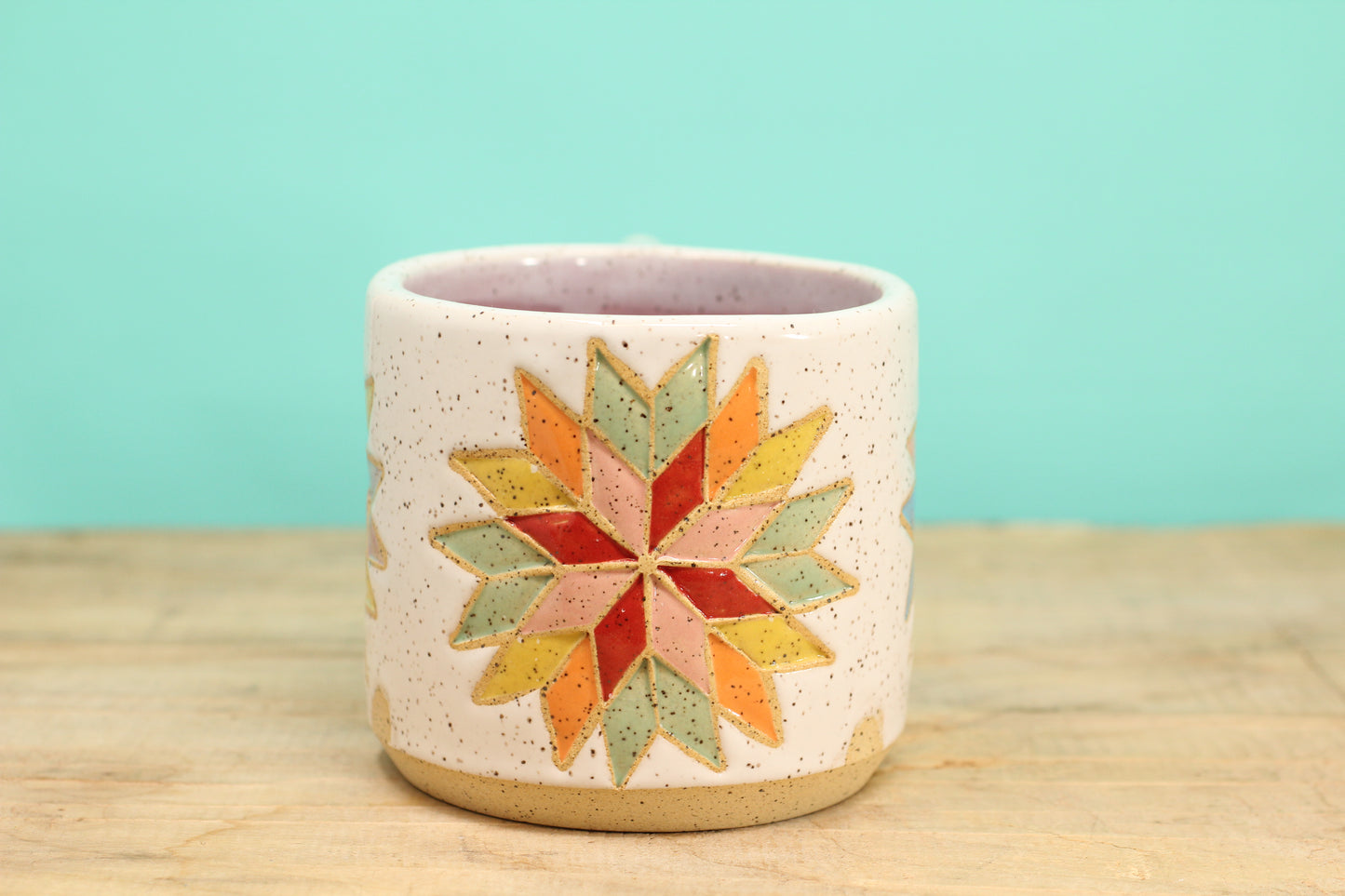 Star Block Quilt Mug-Purple #183- (14 oz.)