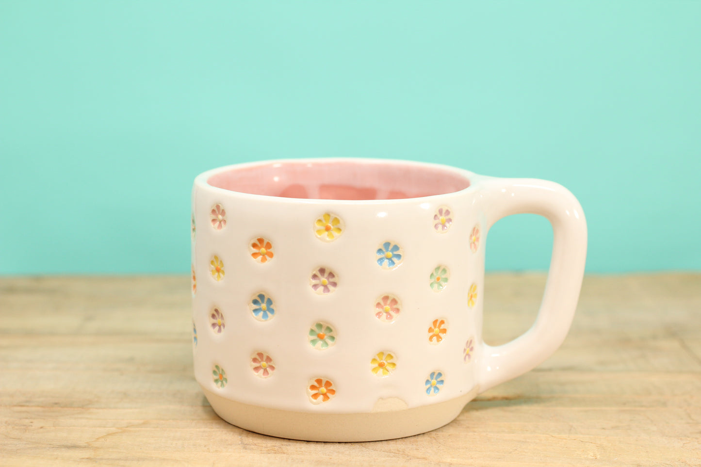 "Tiny Flower" Mug-Pink #186- (12.5 oz.)