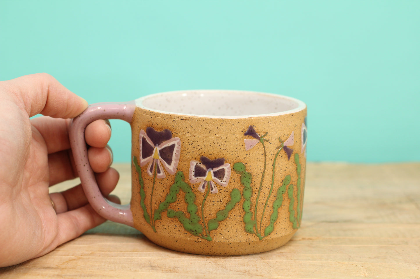 Wildflower Pansy Mug #203- (13.5 oz.)